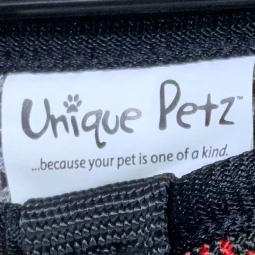 Unique Petz Dog Harness Medium Red Black Tartan Plaid Comfy Adjustable Size M